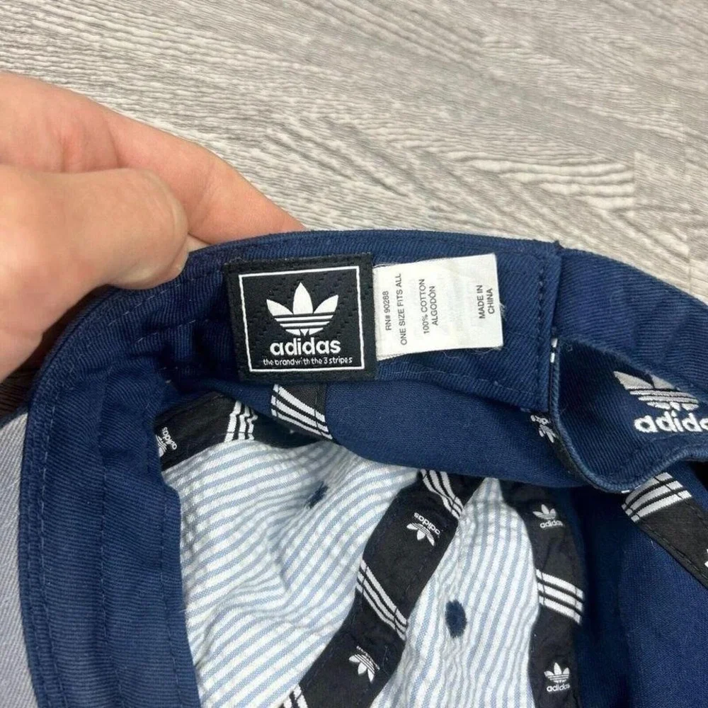 Adidas Trefoil Hat Cap Strap Back Blue‎ Canvas Adult Skate